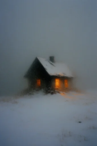 Ethereal Nordic Solitude style reference image — warm amber light contrast