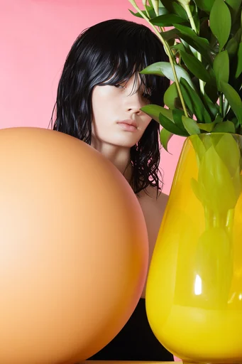 Graphic Avant-Garde Minimalism style reference image — editorial beauty photography