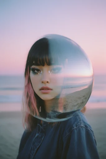 Ethereal Twilight Surrealism style reference image — reflective glass elements