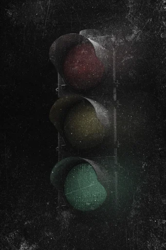 Distressed Monochromatic Noir style reference image — heavy analog grain