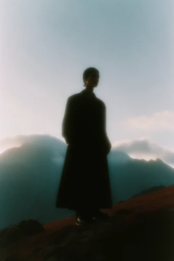 Ethereal Neon Silhouette style reference image — minimalist silhouette