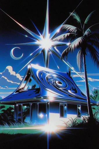 Chrome Synthwave Surrealism style AI image example 4