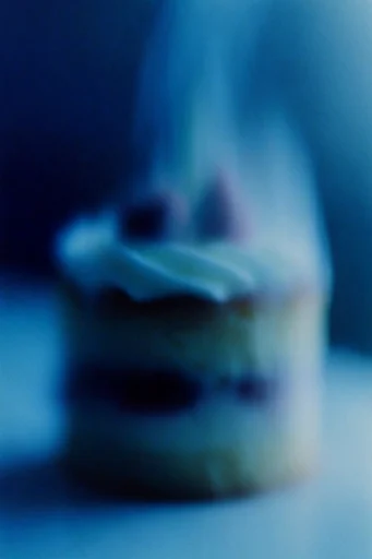 Monochromatic Ethereal Blur style reference image — deep indigo shadows