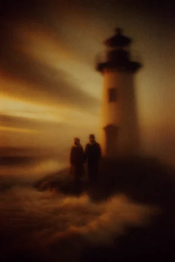 Ethereal Amber Pictorialism style reference image — backlit silhouette