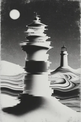 Nocturnal Topographic Glitch style reference image — digital glitch distortion