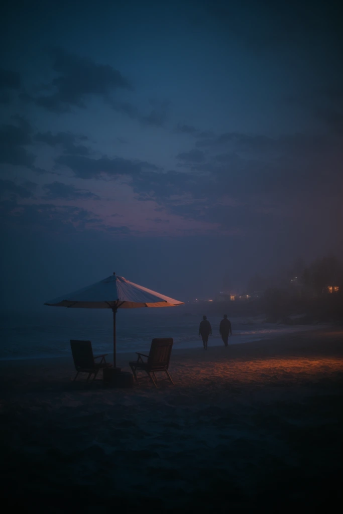 Cinematic Amber Noir style AI image example 2