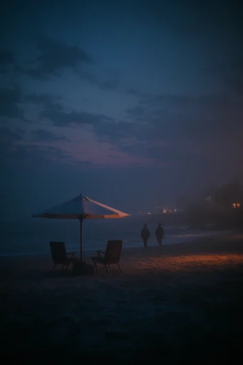 Cinematic Amber Noir style AI image example 2