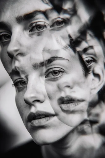 Monochrome Surrealist Noir style reference image — chiaroscuro lighting