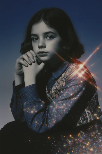 Luminous Retro-Surrealist Noir style reference image — starburst lens flare