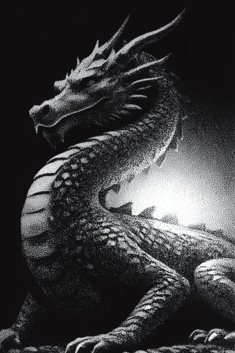 Gritty Chiaroscuro Noir style reference image — stippled texture