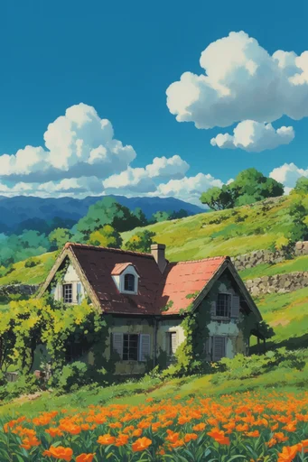 Vibrant Anime Nostalgia style reference image — sun-drenched lighting