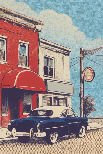 Vintage Graphic Pop style reference image — vintage screen print