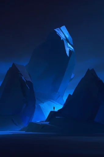 Monolithic Cobalt Liminality style reference image — deep cobalt and indigo palette