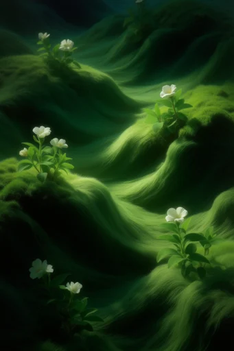 Surreal Verdant Biomorphism style reference image — intricate fibrous textures