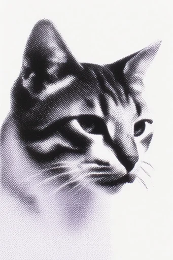 Monochrome Halftone Graphic style reference image — minimalist graphic design