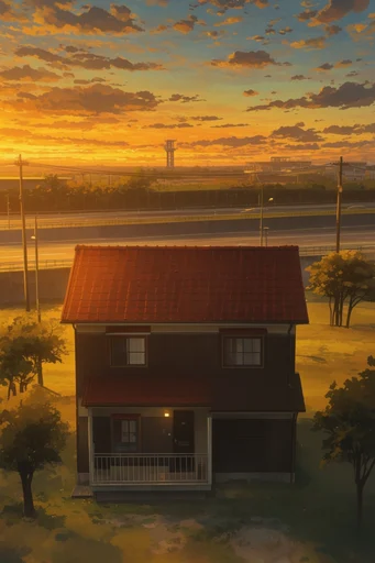 Nostalgic Golden Anime style AI image example 4