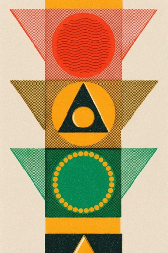 Retro Risograph Printmaker style reference image — screenprint texture