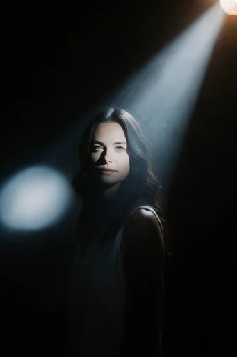 Cinematic Volumetric Noir style reference image — anamorphic lens flare