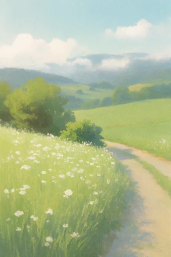 Ethereal Pastoral Nostalgia style reference image — dreamy hazy atmosphere