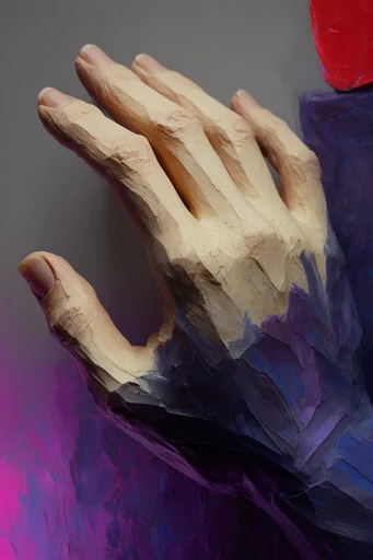 Sculptural Neon Chiaroscuro style reference image — sculptural palette knife strokes
