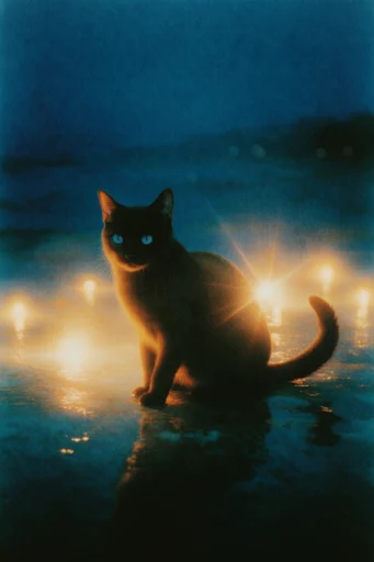 Nocturnal Cinematic Luminescence style reference image — vintage lens flares