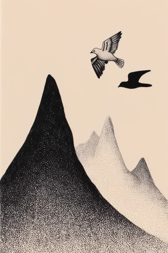 Graphic Gothic Surrealism style reference image — minimalist ink illustration