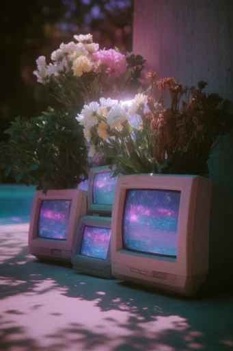 Liminal Analog Glitch style reference image — low-fidelity 3D render