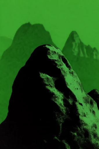 Viscous Viridian Gothic style reference image — acidic monochromatic palette