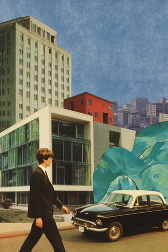 Surreal Retro Collage style reference image — vintage paper collage