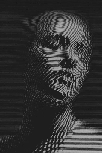 Monochrome Glitch Brutalism moodboard — generate AI images in this style