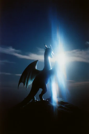 Luminous Cobalt Twilight style reference image — anamorphic lens flare