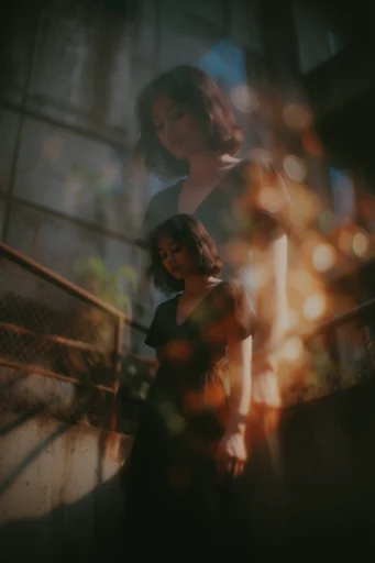 Prismatic Nocturnal Dreamscape style reference image — cinematic double exposure