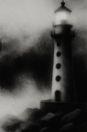 Atmospheric Monochromatic Noir style reference image — motion blur