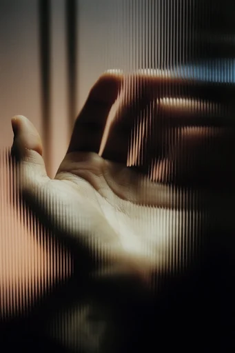 Fragmented Optical Surrealism style reference image — analog glitch distortion