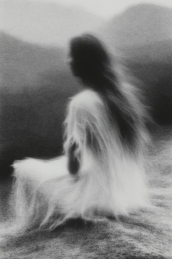 Monochrome Ethereal Tempest style reference image — spectral ethereal glow