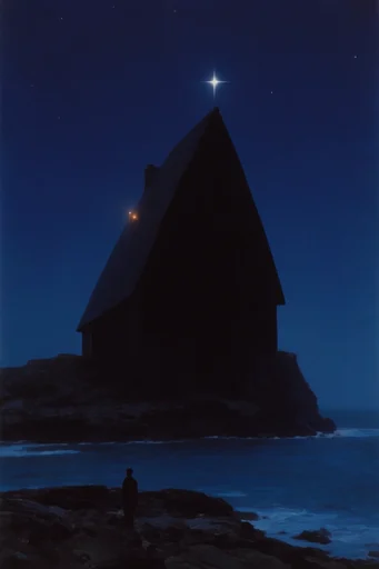 Nocturnal Bioluminescent Minimalism style AI image example 4