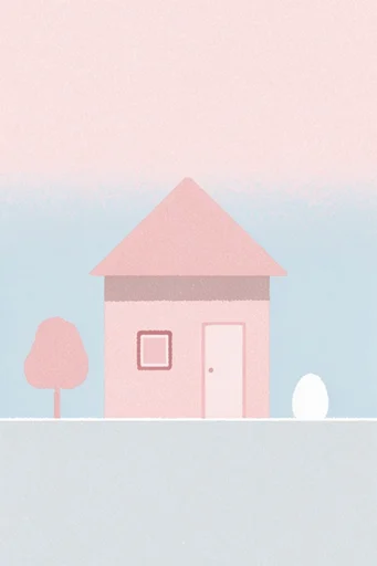 Serene Pastel Minimalism style AI image example 4