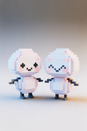 Cozy Pastel Voxel style reference image — pastel color scheme