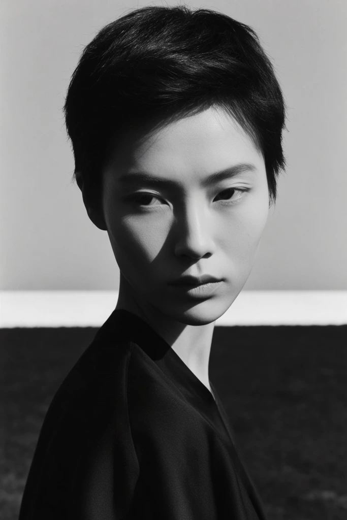 Dramatic Monochrome Noir style AI image example 2