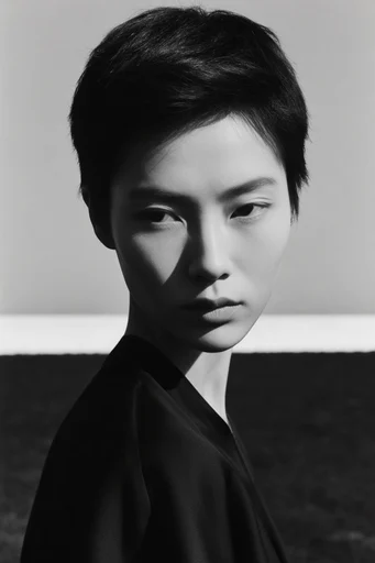 Dramatic Monochrome Noir style reference image — chiaroscuro lighting