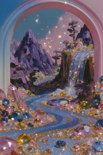 Opulent Gemstone Surrealism style reference image — rhinestone-encrusted