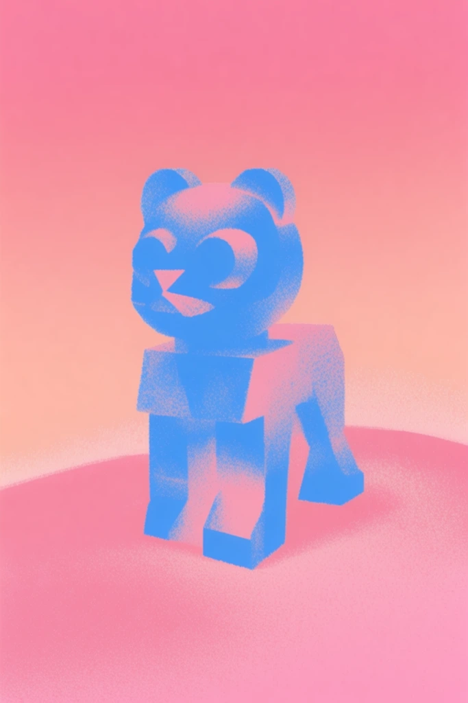 Stippled Risograph Surrealism style AI image example 3