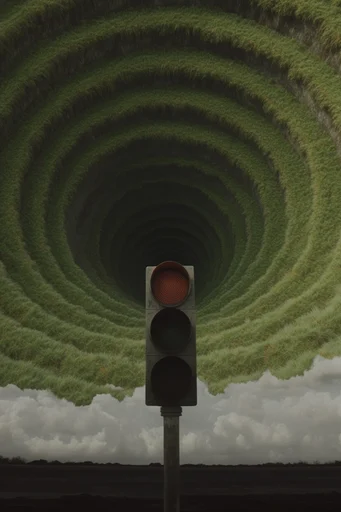 Velvety Verdant Surrealism style reference image — undulating organic landscape