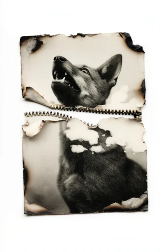 Deconstructed Archival Collage style reference image — tactile paper texture