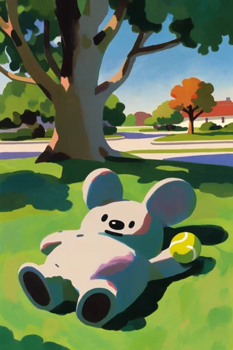 Sun-Drenched Gouache Vignettes style reference image — dappled sunlight