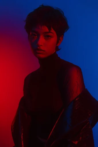 Chromatic Neon Noir moodboard — generate AI images in this style