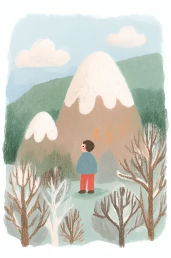 Whimsical Crayon Narrative style reference image — crayon texture