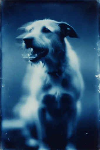Spectral Indigo Cyanotype style reference image — long exposure photography
