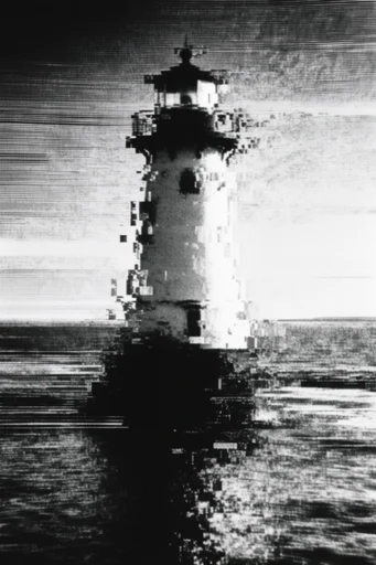 Monochrome Analog Glitch style reference image — pixel displacement