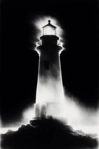 Spectral Luminescent Noir style reference image — heavy film grain